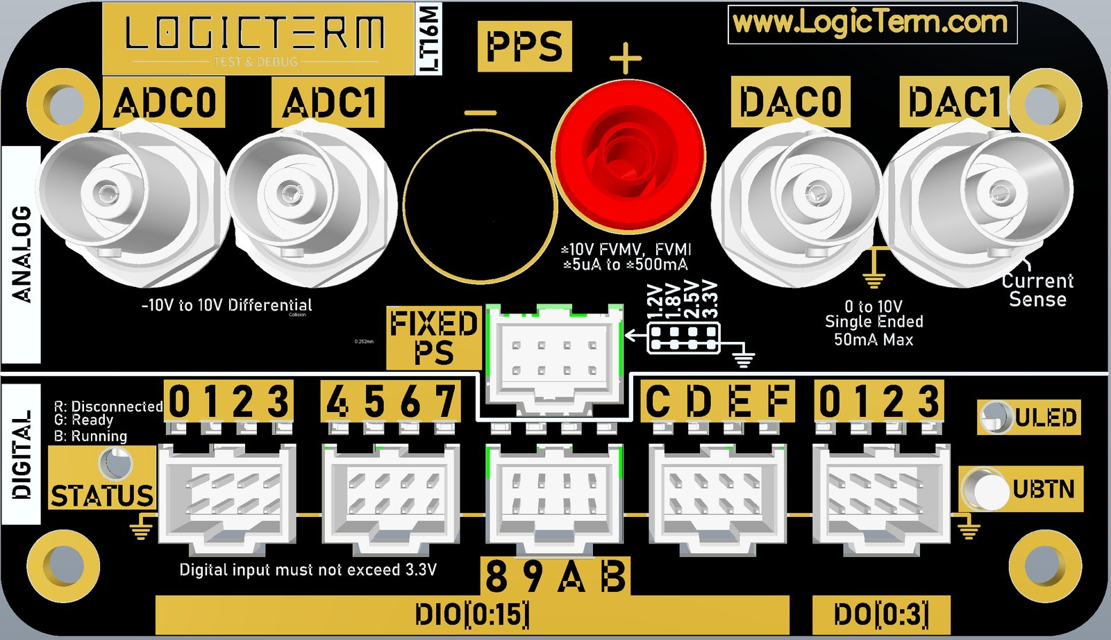 LT16M front panel interface